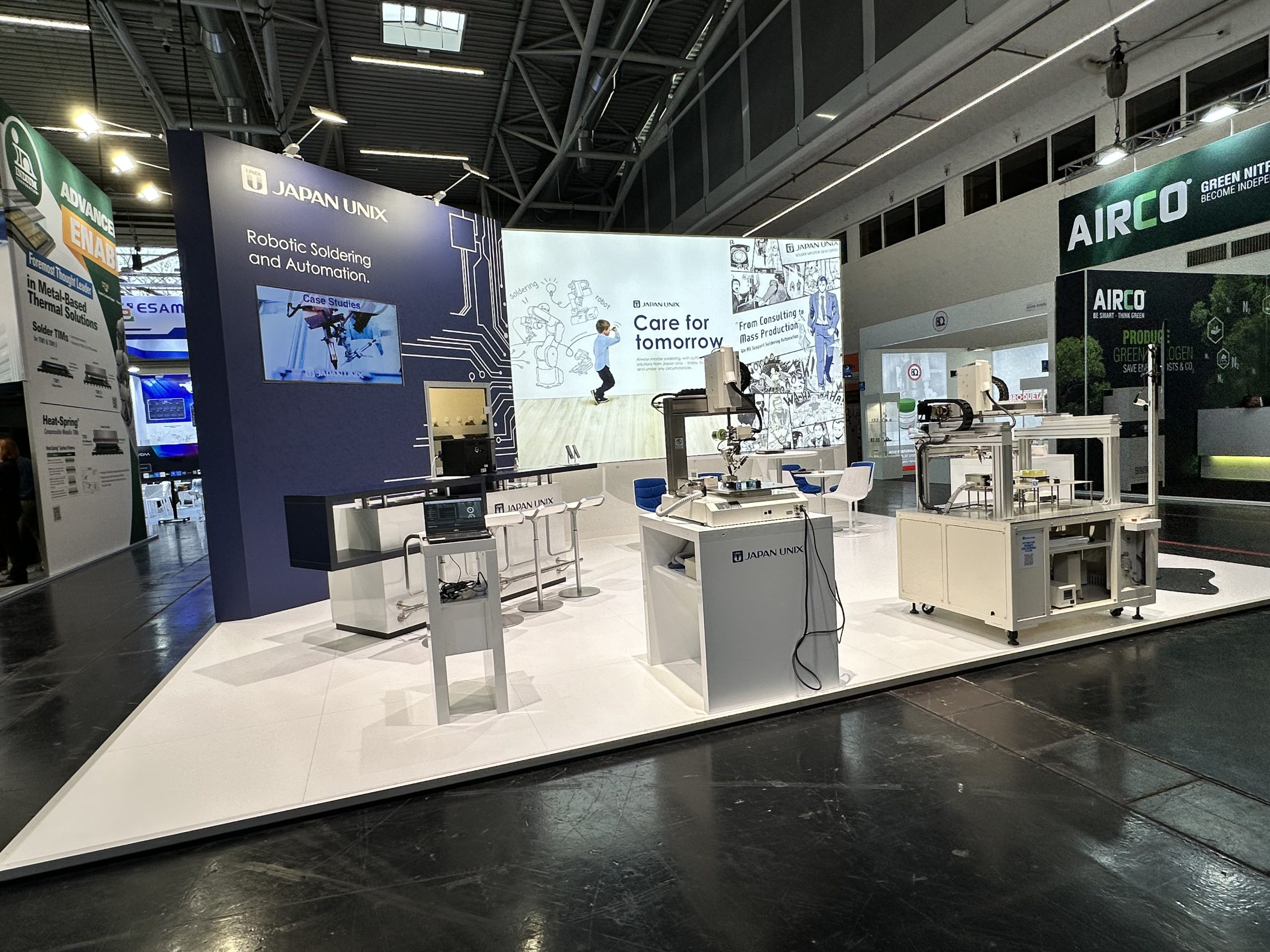 Overall view of Japan Unix booth at productronica 2025