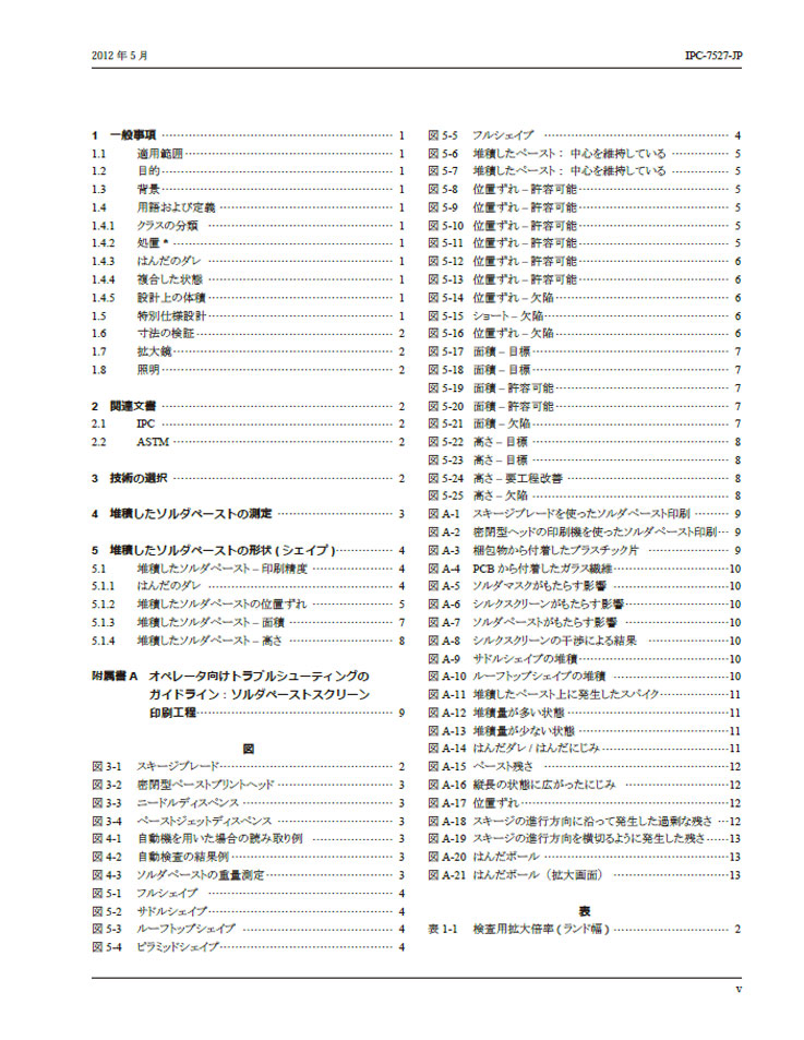 IPC-7527目次